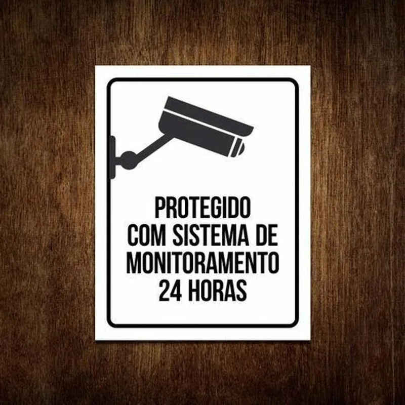 Placa Protegido Com Sistema De Monitoramento 24 Horas