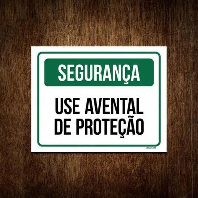 Placa Segurança - Use Avental De Proteção (27x35)