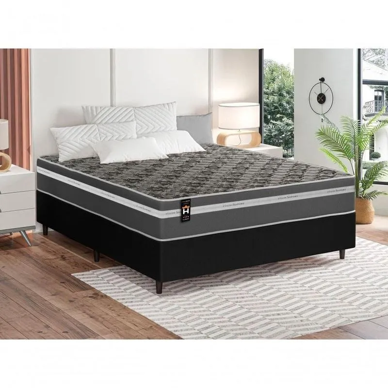 Cama Box Espuma Miami Casal 138x188 Cinza King House