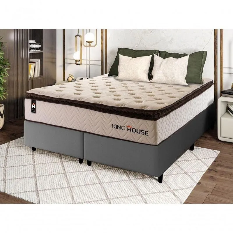 Cama Box Quartzo Molas Ensacadas Queen 158x198 King House