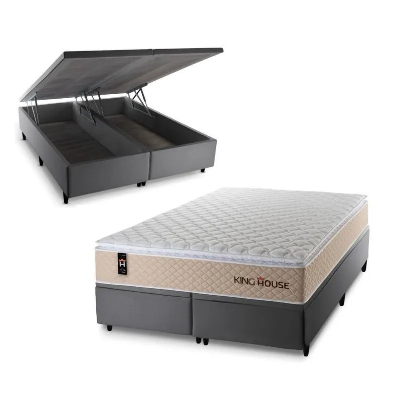 Cama Box Baú Alford C/ Molas Ensacadas 193x203 King House