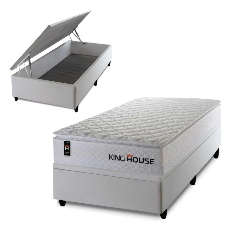 Cama Box Baú New Moon 96x203 com Molas Ensacadas King House