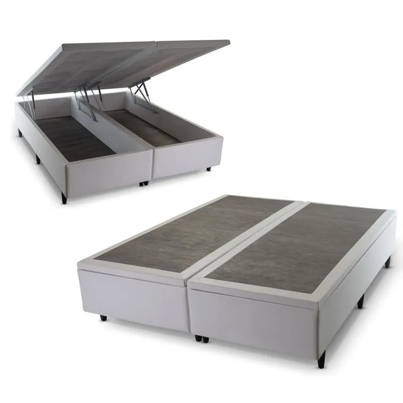 Base Box Baú Branco King Size 193x203x45 - King House