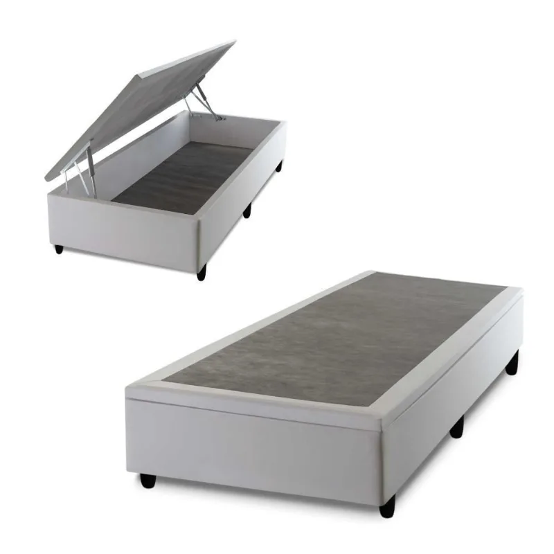Base Box Baú Branco Solteiro 96x203x45 - King House - king