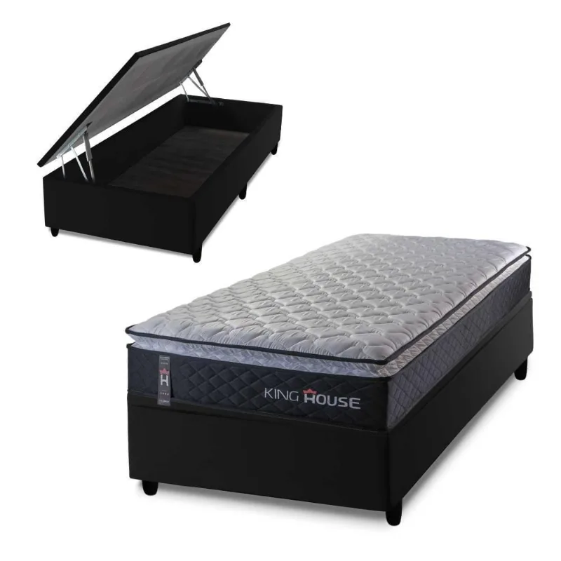 Cama Box Baú Solteiro 88x188 Dakota Espuma D33 King House - king