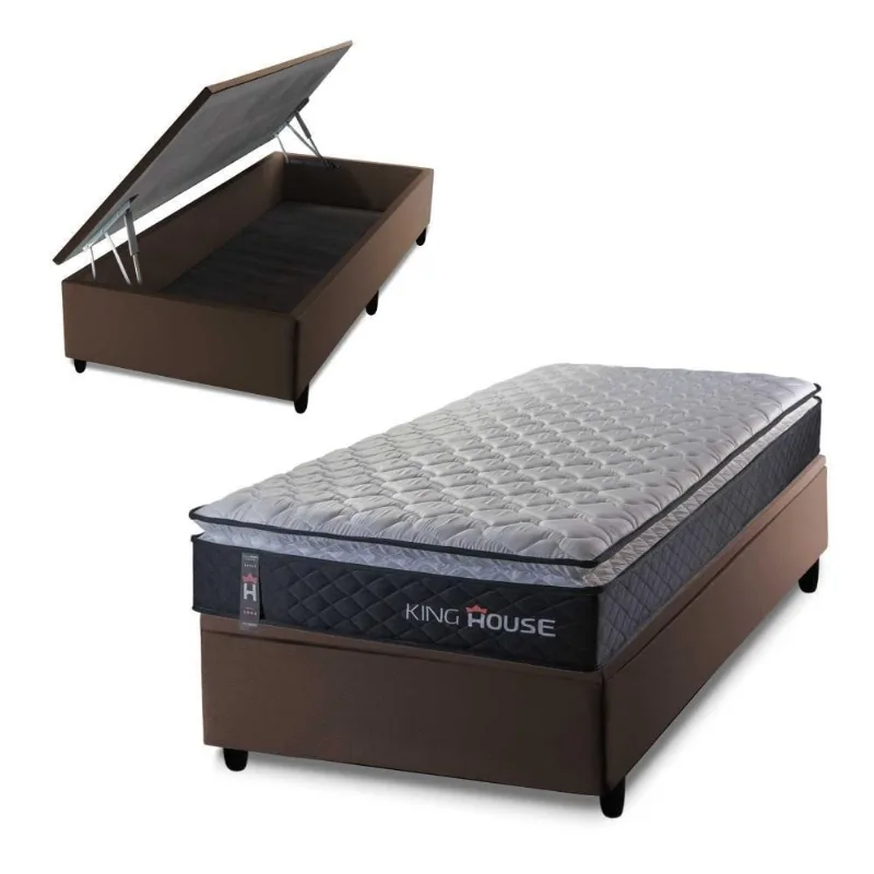 Cama Box Baú Solteiro 88x188 Dakota Espuma D33 King House - king
