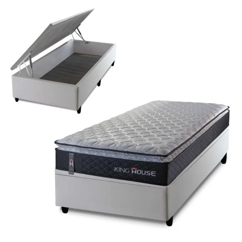 Cama Box Baú Solteiro 88x188 Dakota Espuma D33 King House - king
