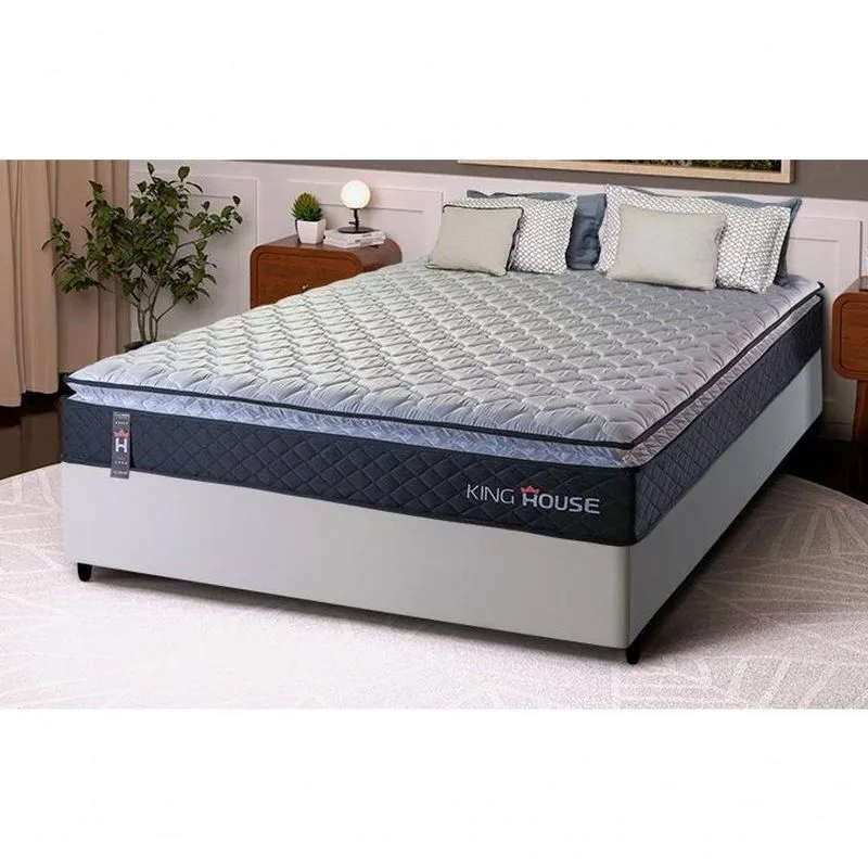 Cama Box Casal 138x188 Preto Dakota Espuma D33 King House
