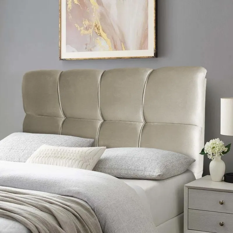 Cabeceira Cama Box Solteiro 90cm Suede Velut Bege - King House