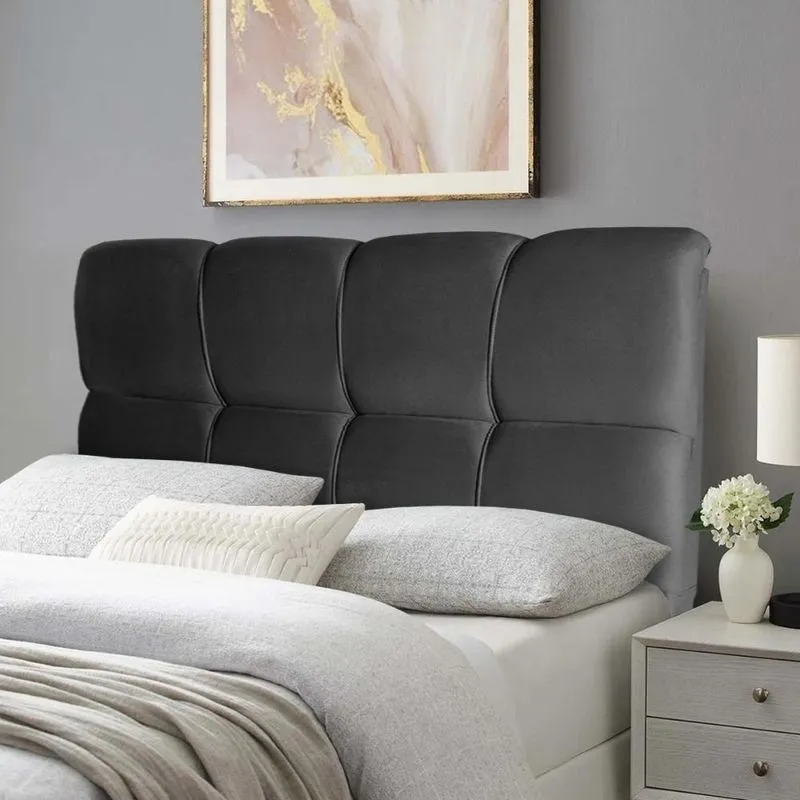 Cabeceira Luna Cama Box Solteiro 90cm Suede Velut Preto - King House