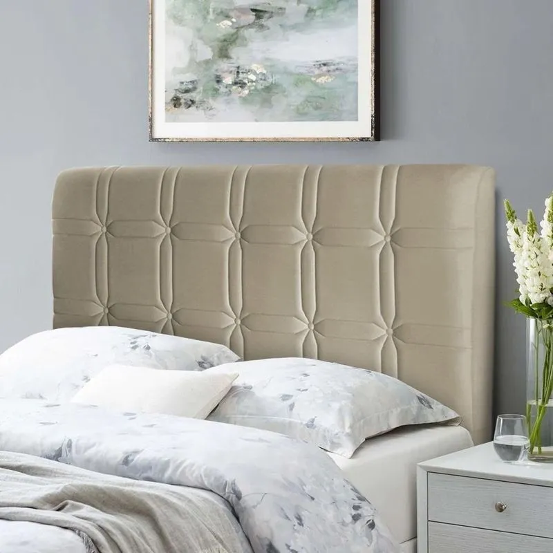 Cabeceira Polo Cama Box Casal 140cm Suede Velut Bege - King House