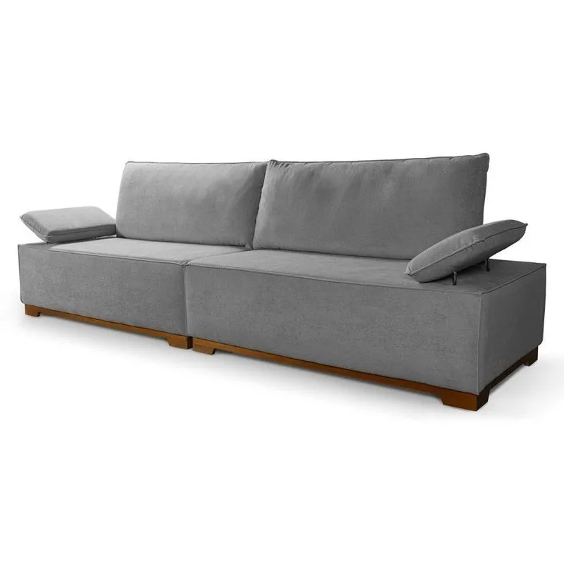 Sofá Deluxe 4 Lugares Retrátil e Reclinável 250CM Cinza King House