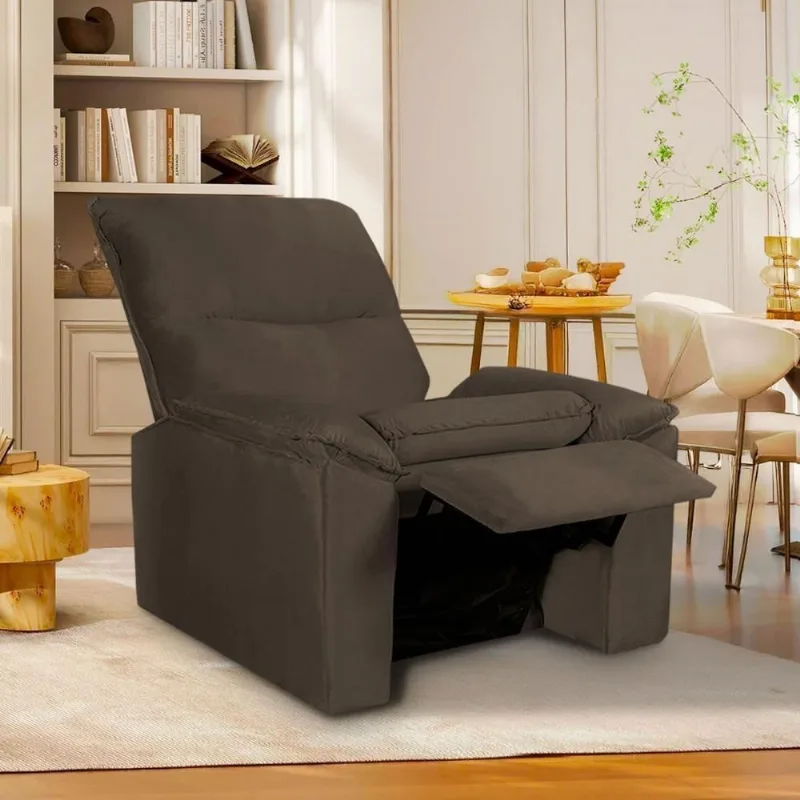 Poltrona Do Papai Reclinável Copenhagen Suede Marrom Chocolate