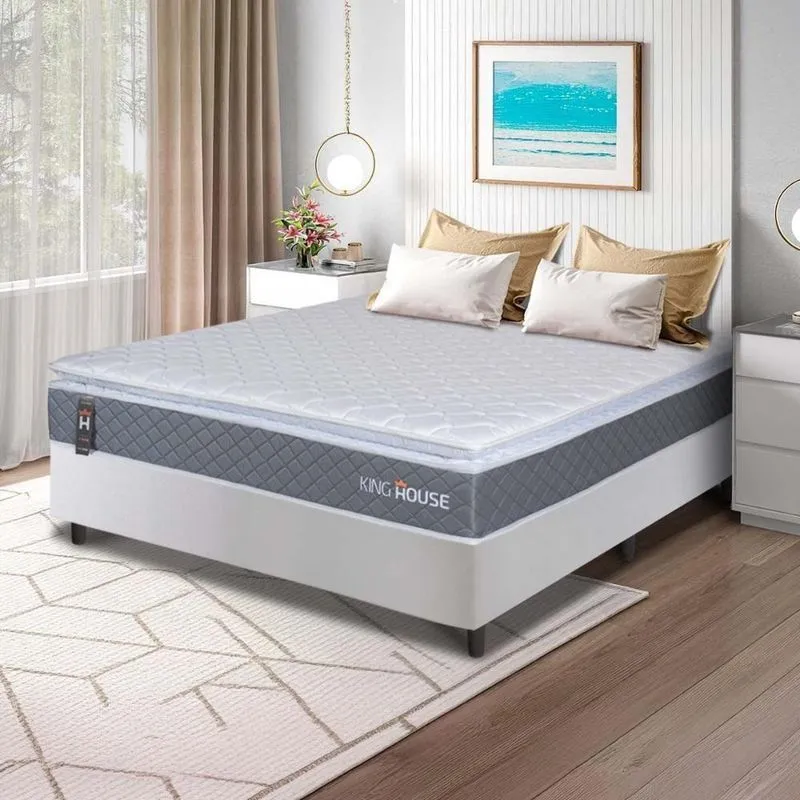 Cama Box Luanda Espuma D28 Casal 138x188 Branco King House