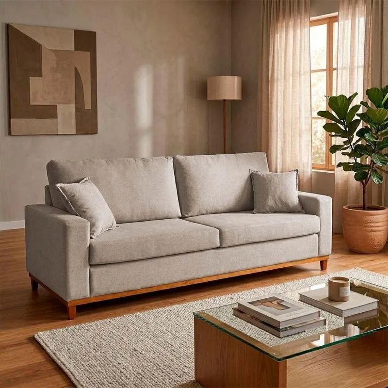 Sofá Marau 2 Lugares Retrátil 150cm Bege Suede King