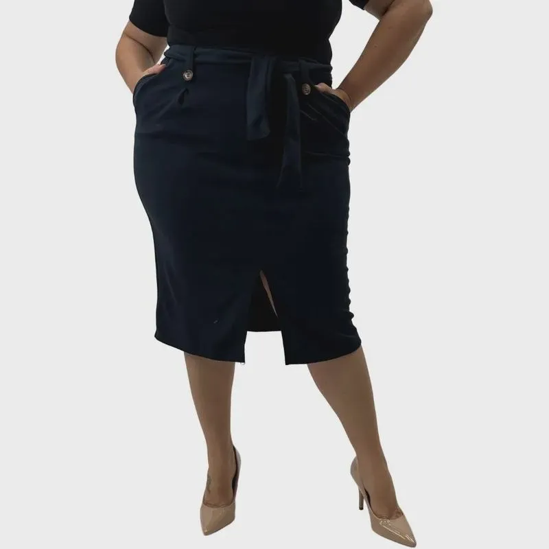 Saia Formitz Midi em Tecido Plus Size Feminina