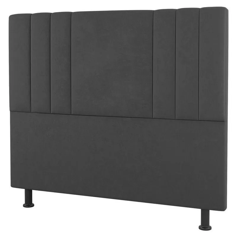 Cabeceira Cama Box Casal Queen 160Cm Suede Cinza Escuro