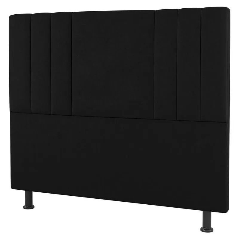 Cabeceira Cama Box Casal King Size Grace 195cm Suede Preto
