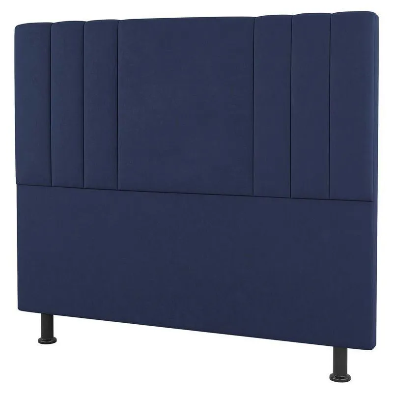 Cabeceira Cama Box Casal King Size Grace 195cm Suede Azul