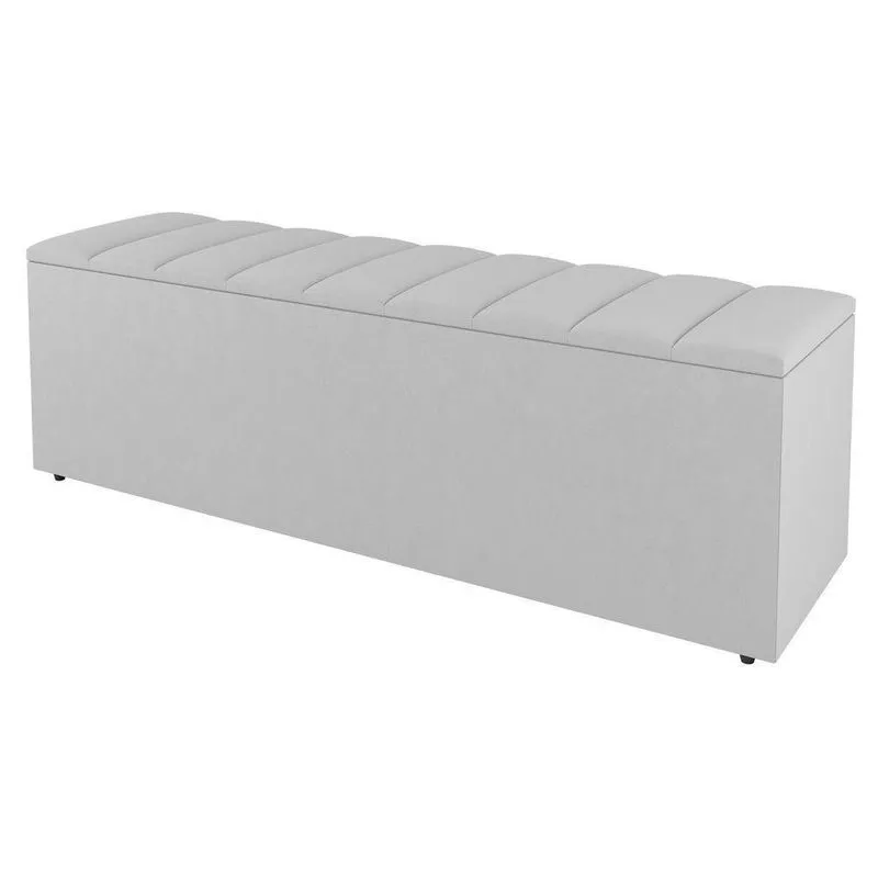 Calçadeira Baú Solteiro Cora 90cm Sintético Branco