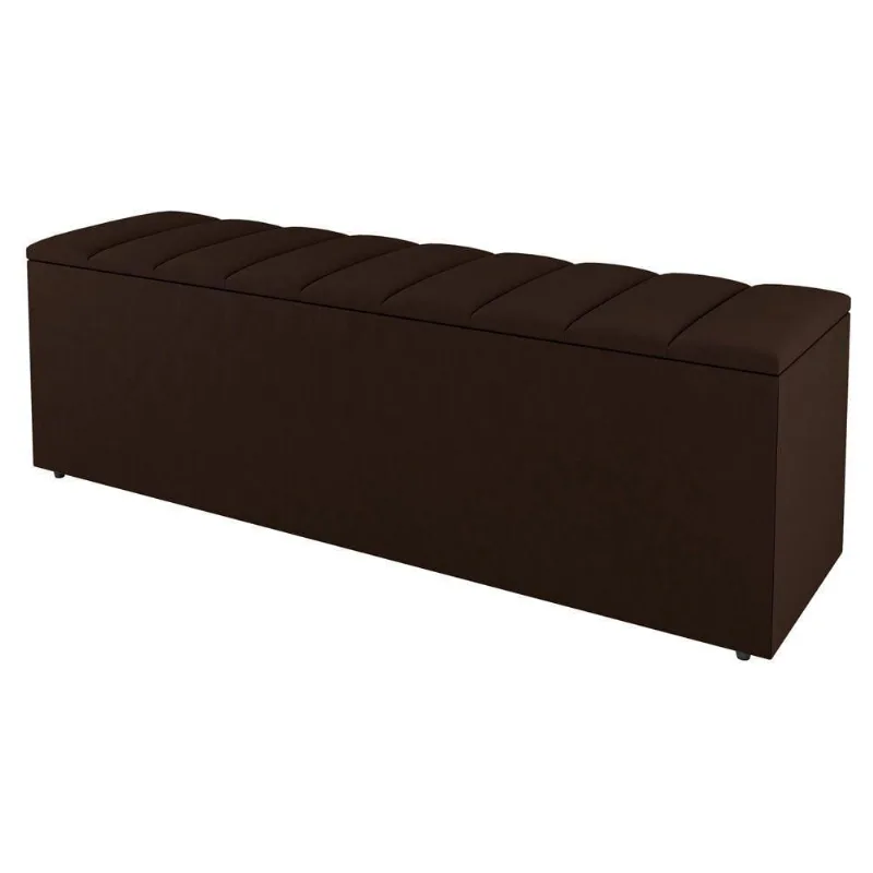 Calçadeira Baú King Size Cora 190cm Sintético Marrom - Abmaza