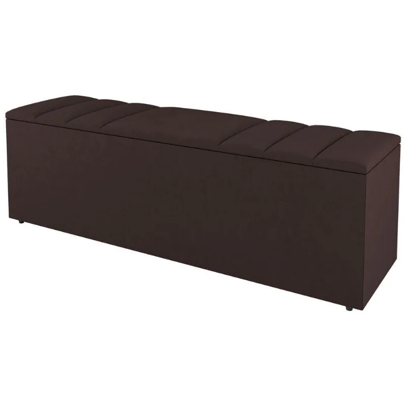 Calçadeira Baú Solteiro Grace 90cm Sintético Marrom - Abmaza