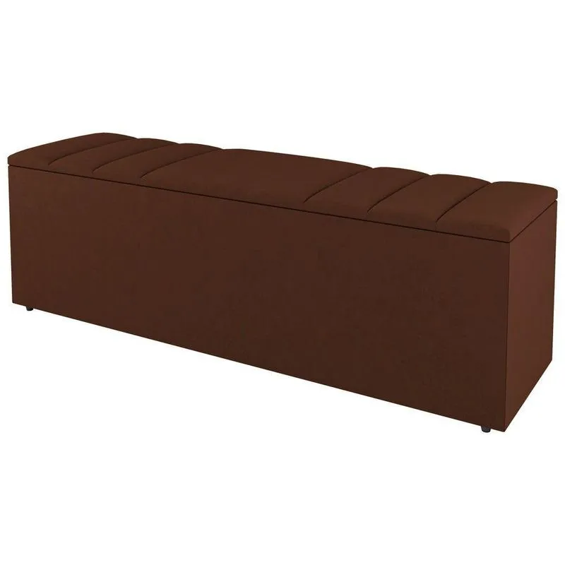 Calçadeira Baú Casal Grace 140cm Suede Terracota