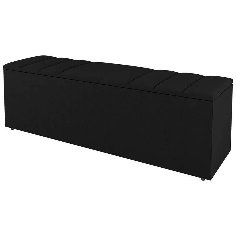 Calçadeira Baú Queen Size Grace 160cm Sintético Preto