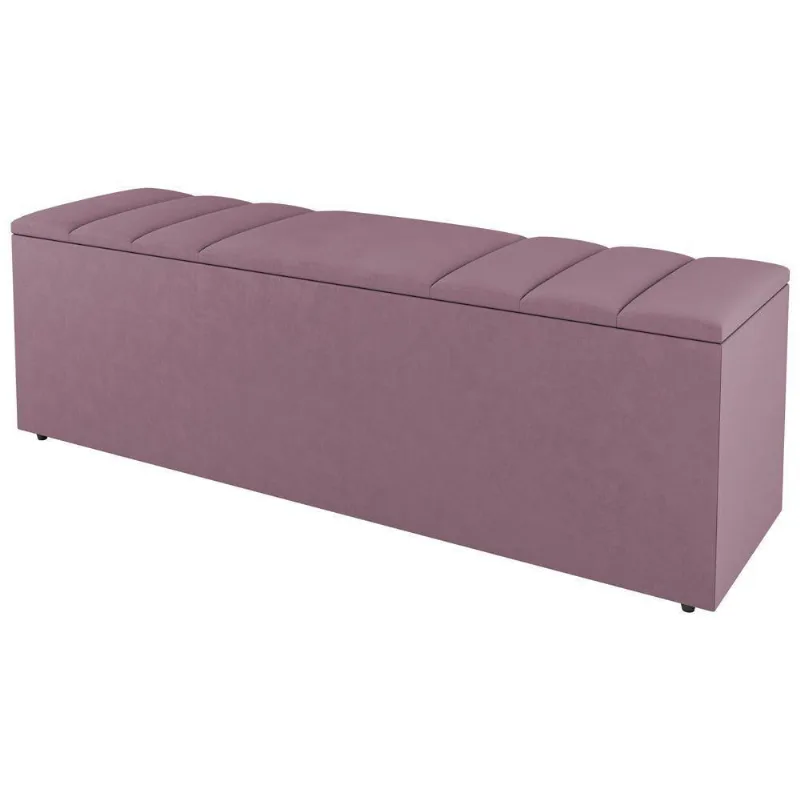 Calçadeira Baú Queen Size Grace 160cm Suede Rosé - Abmaza