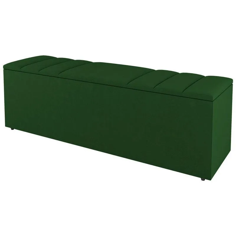 Calçadeira Baú Queen Size Grace 160cm Suede Verde