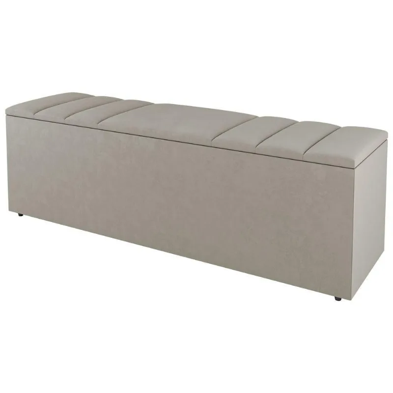 Calçadeira Baú King Size Grace 190cm Sintético Bege - Abmaza