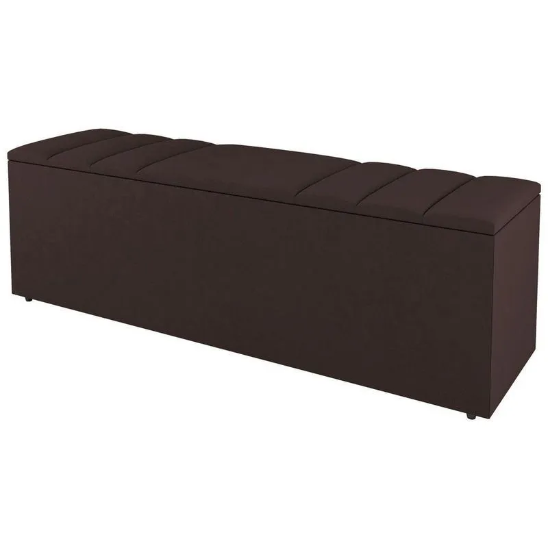 Calçadeira Baú King Size Grace 190cm Suede Marrom