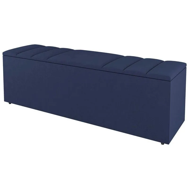 Calçadeira Baú King Size Grace 190cm Suede Azul