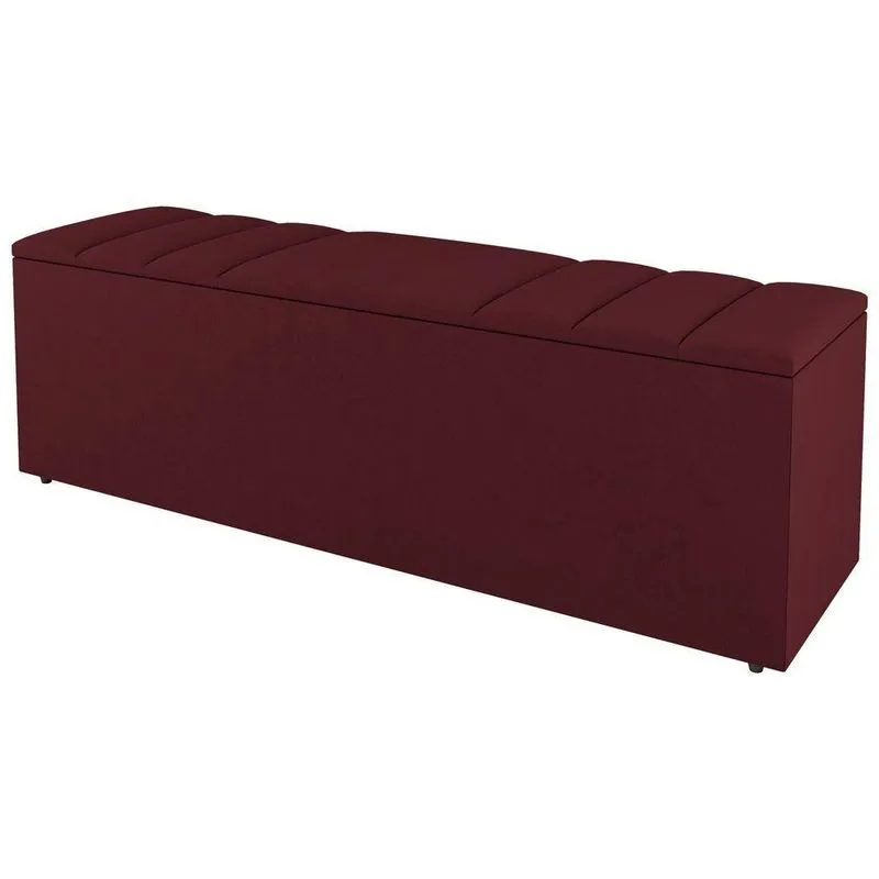 Calçadeira Baú King Size Grace 190cm Suede Bordô