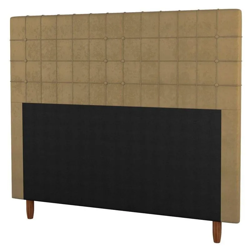 Cabeceira Cama Box Casal King Size Parisis 195cm Suede Bege