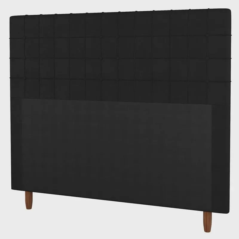 Cabeceira Cama Box Casal Queen Size Parisis 160cm Suede Preto - Desk Design