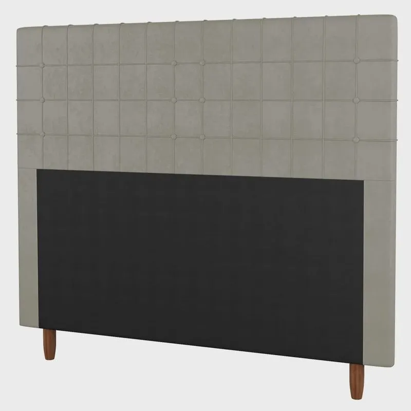 Cabeceira Cama Box Casal Queen Size Parisis 160cm Veludo Bege - Desk Design