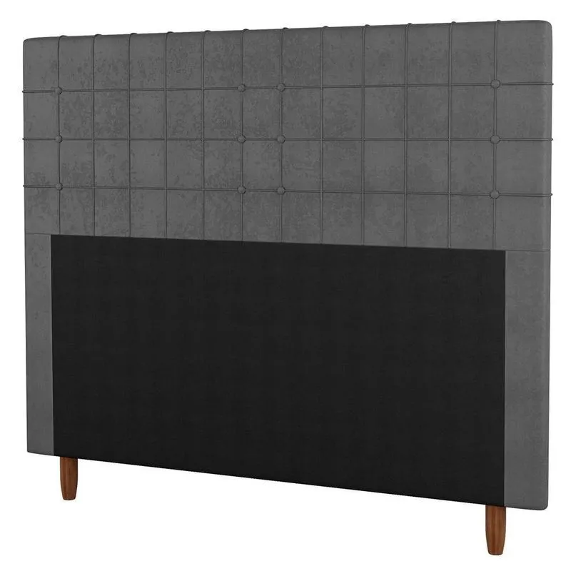 Cabeceira Cama Box Casal Queen Parisis 160cm Veludo Cinza