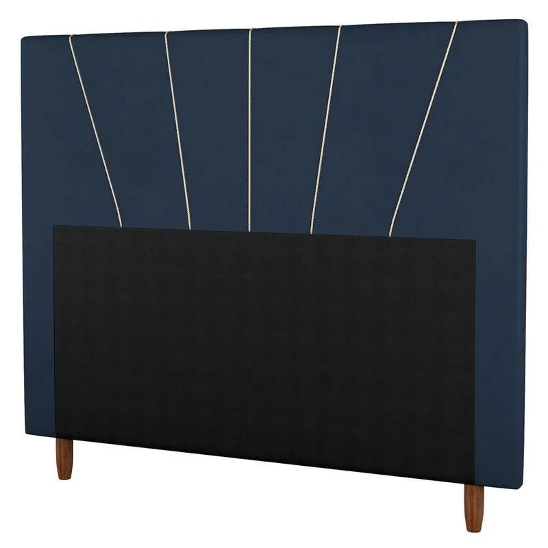 Cabeceira Casal King Size 195cm Veludo Azul