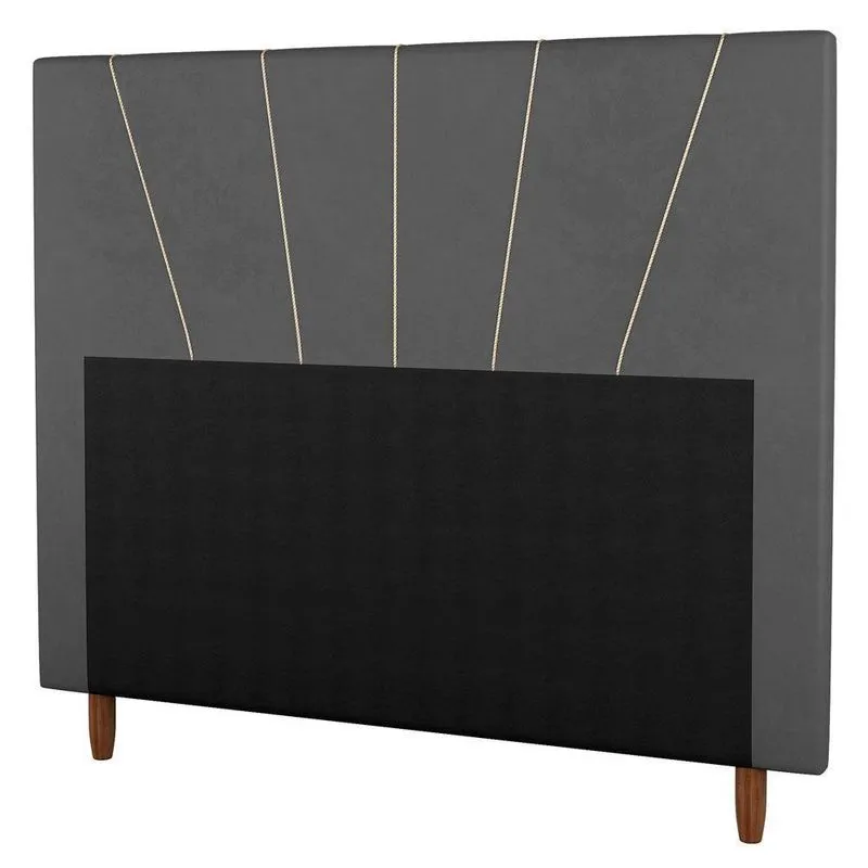 Cabeceira Cama Box Casal Dallas 140cm Veludo Cinza - Abmaza
