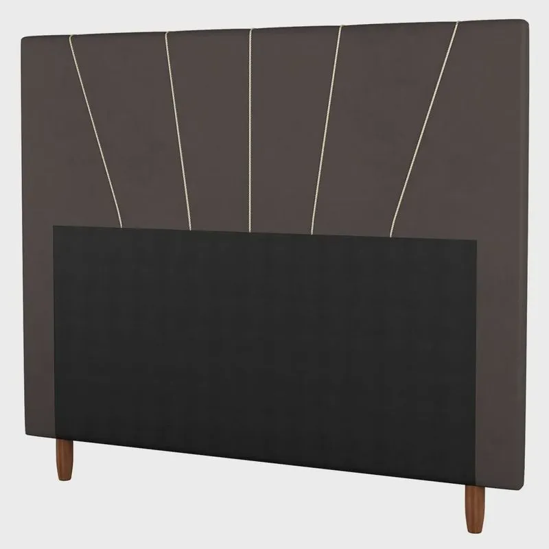 Cabeceira Cama Box Casal Queen Size Dallas 160cm Veludo Marrom - Desk Design