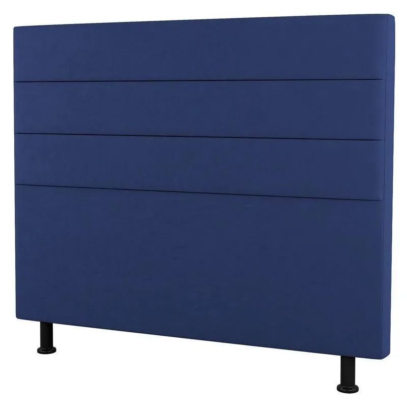 Cabeceira Solteiro Malik 90cm Suede Azul