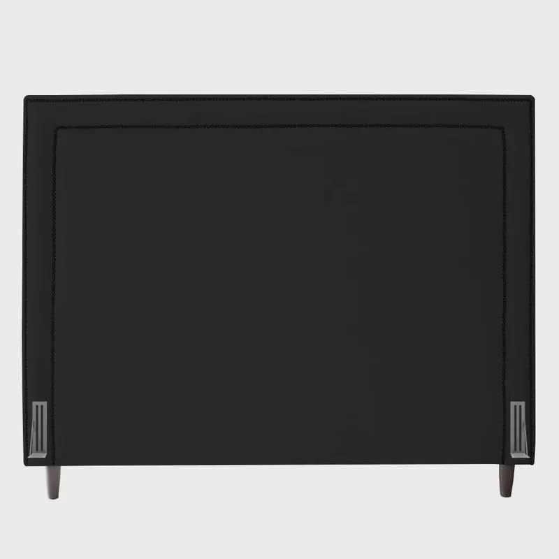 Cabeceira Cama Box Casal King Size Maísa 195cm Com Frame Veludo Preto - Desk Design