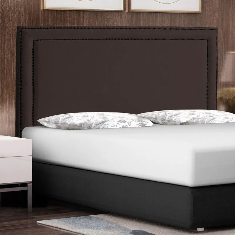 Cabeceira Cama Box Casal King Size Maísa 195cm Com Frame Suede Marrom - Abmaza
