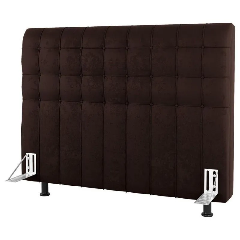 Cabeceira Cama Box Casal King Size Dahlia 195Cm Com Frame Sintético Marrom - Desk Design