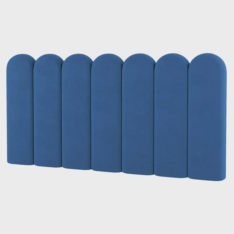 Painel Cabeceira Cama Box Casal Lana 140cm Suede Azul - Desk Design