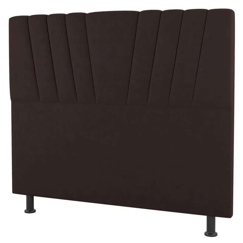 Cabeceira Cama Box Casal Queen Size Dublin 160cm Suede Marrom - Abmaza