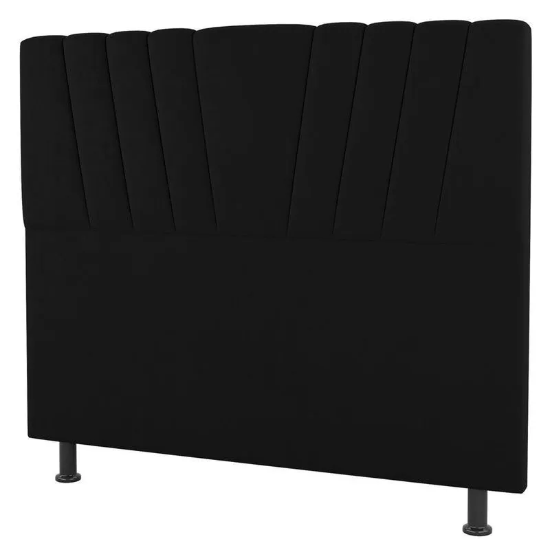 Cabeceira Cama Box Casal King Size Dublin 195cm Suede Preto - Desk Design