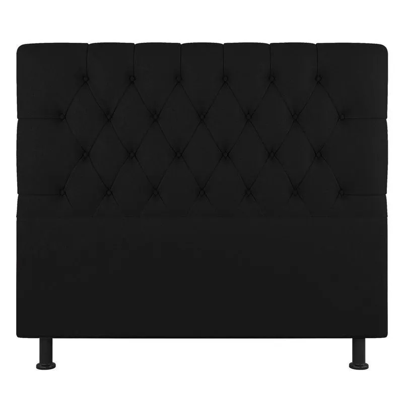 Cabeceira Cama Box Solteiro Nice 90cm Sintético Preto - Abmaza