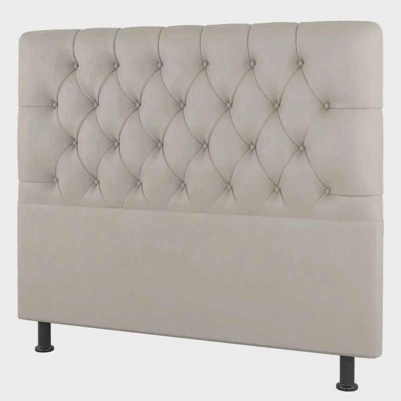 Cabeceira Cama Box Casal Queen Size Nice 160cm Suede Bege - Desk Design